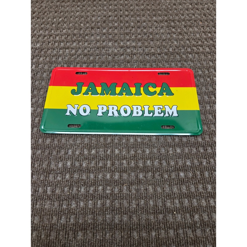Jamaica No Problem Novelty License Plate Rasta Colors Decorative Metal Sign